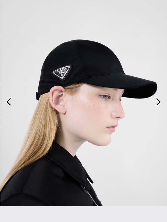 Prada Black Nylon Baseball Cap with Triangle Logo. main image 4